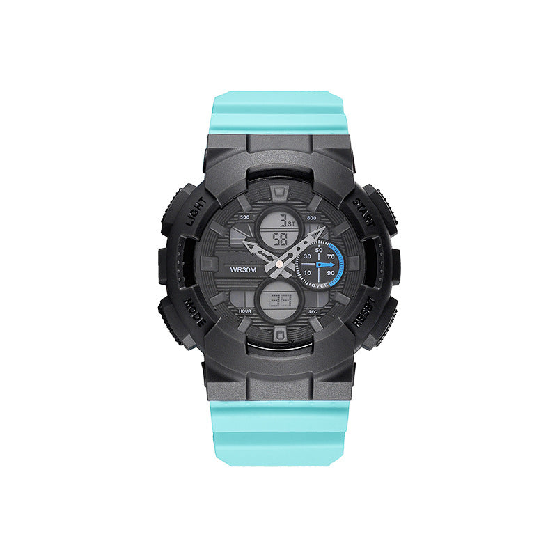 Men's Waterproof Synchronous Double Inserts Electronic Watch Fashion